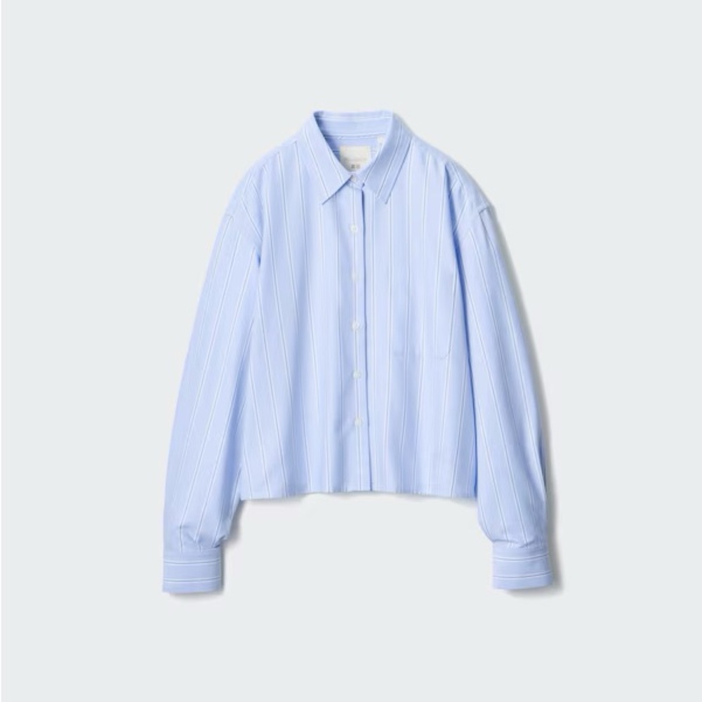 JW ANDERSON Uniqlo Light Blue Striped Button Down Shirt - Picture 2 of 6